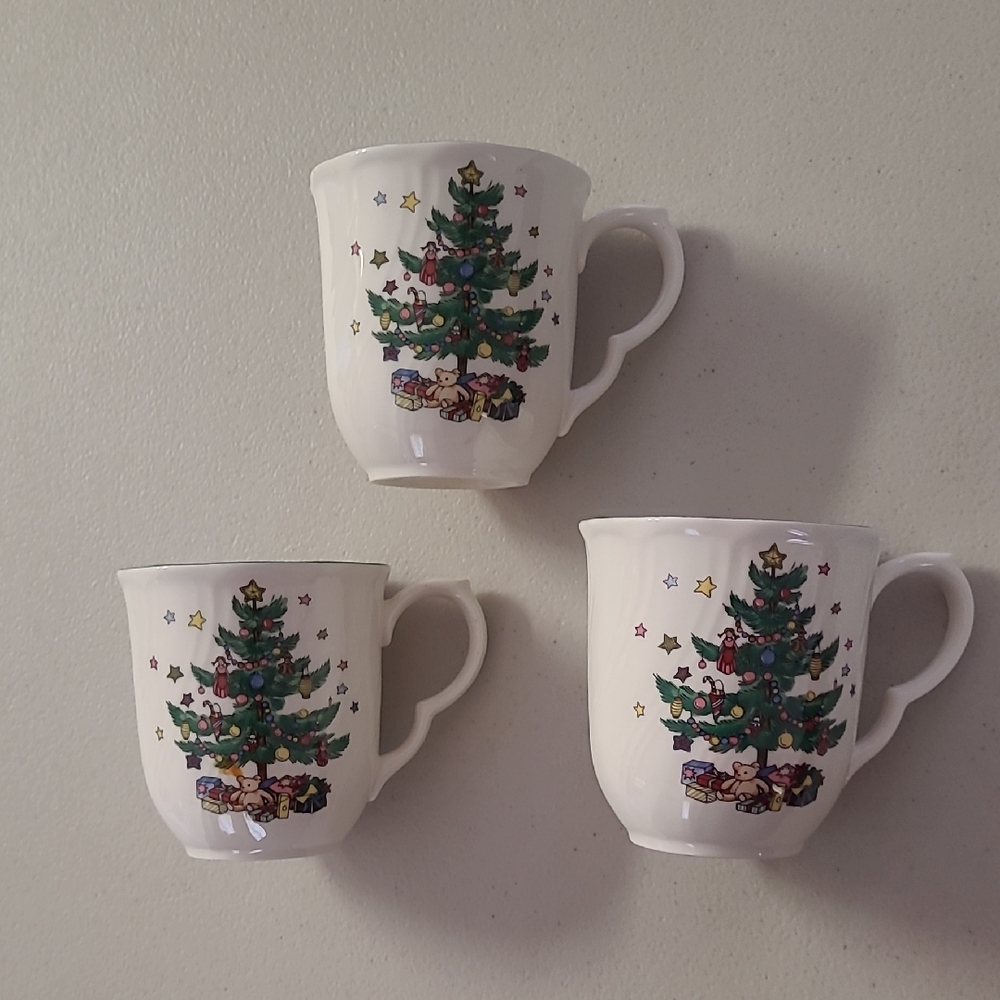 Nikko Festive White and Green Christmas Tree Replacement Ceramic Mug
